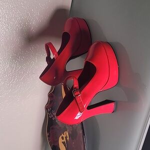 Ellie Bold Red Mary Jane Heels